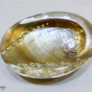 Mother of pearl spiral plate with silver patterns